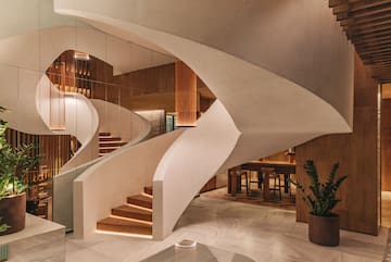 a spiral staircase in a house