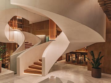a spiral staircase in a house