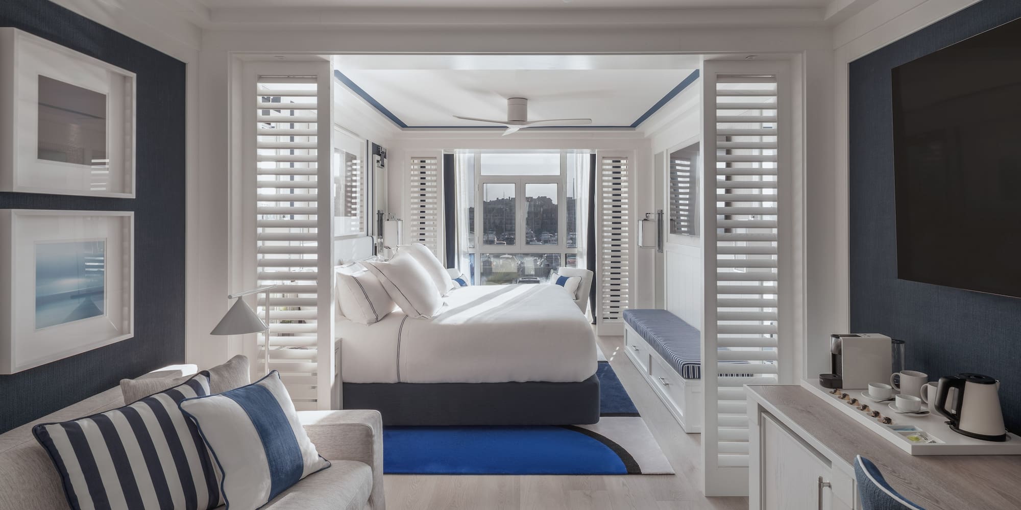 a room with a bed and a couch