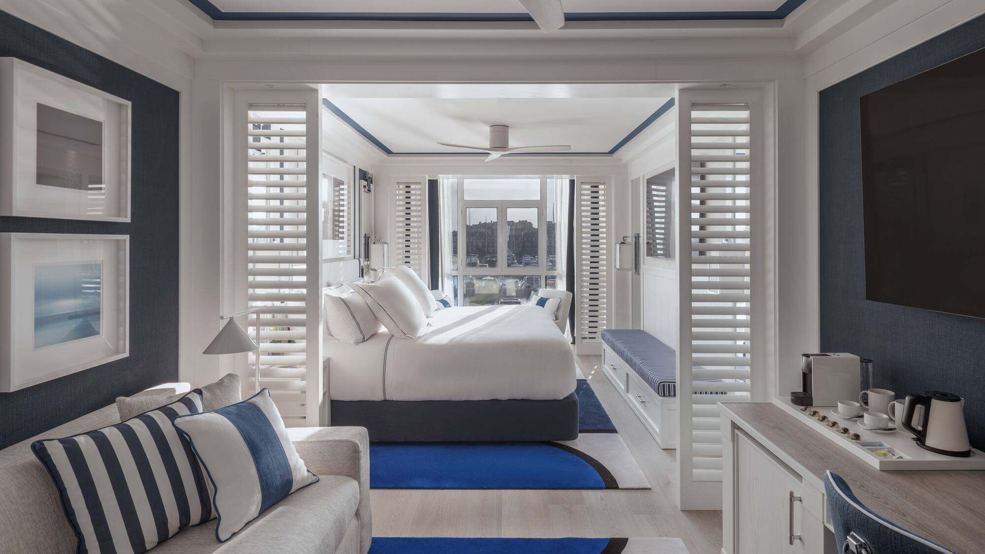 a room with a bed and a couch