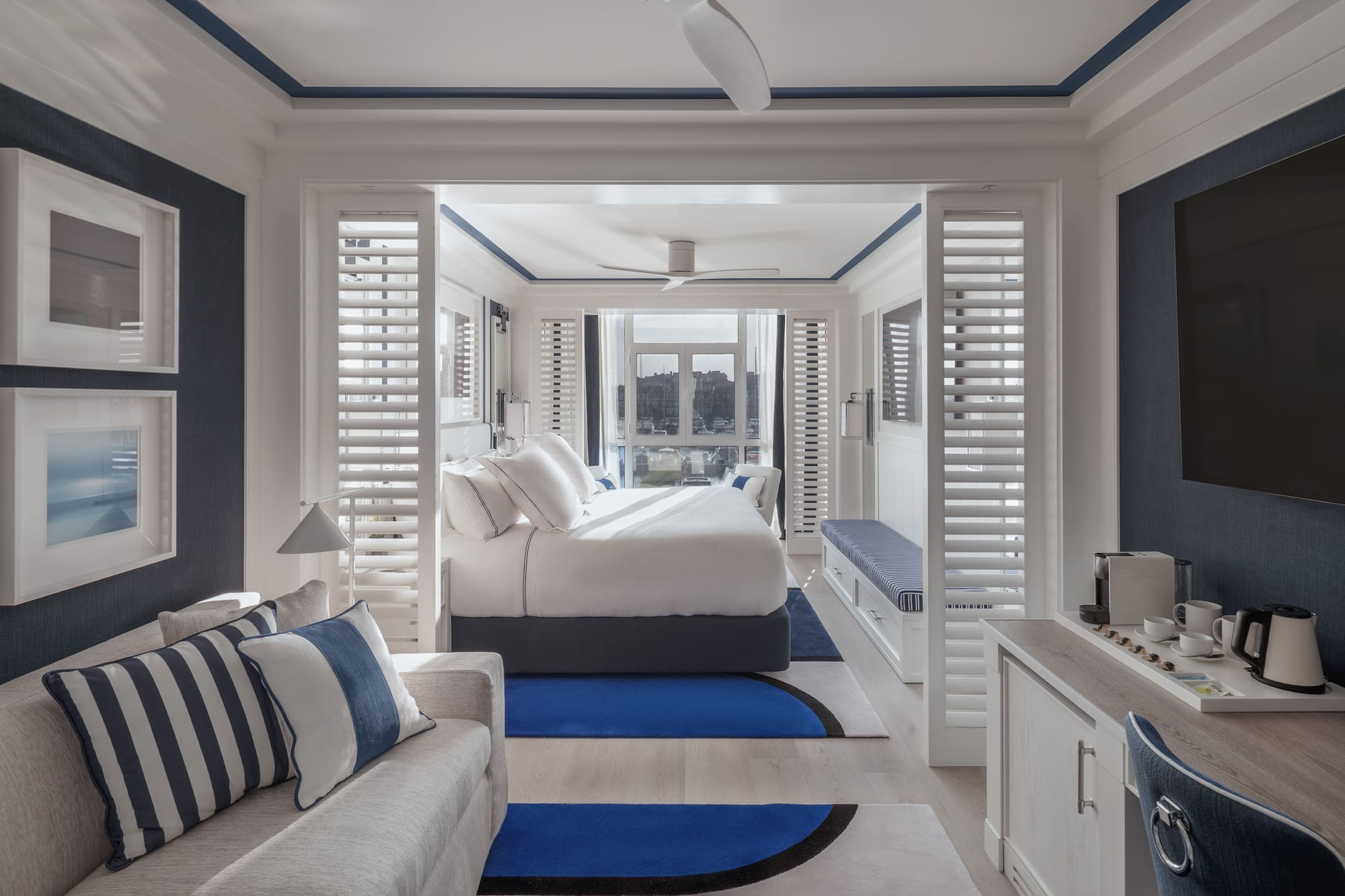 a room with a bed and a couch