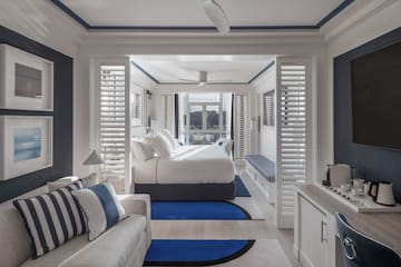 a room with a bed and a couch