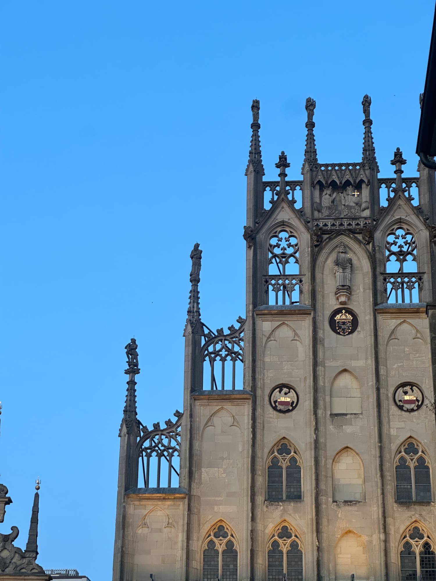 a stone building with ornate spires