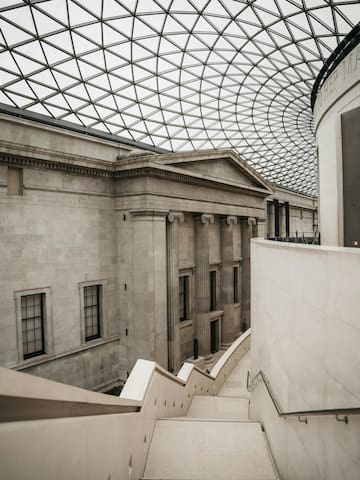 a staircase in a building