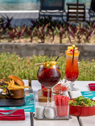 a table with food on it