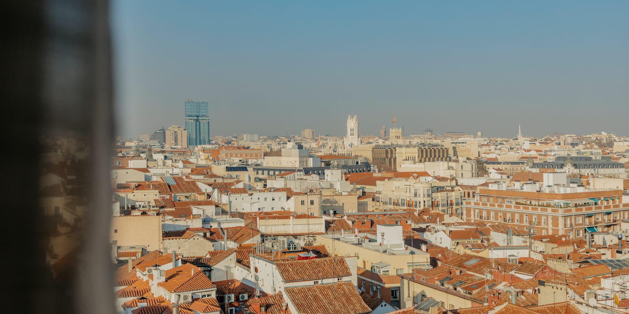 a city with many red roofs