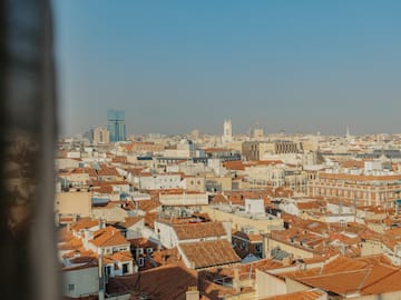 a city with many red roofs