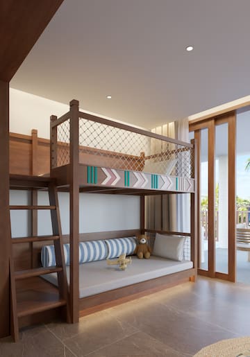 a bunk bed in a room