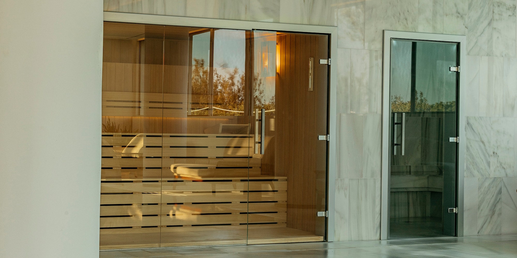 a pool in a building