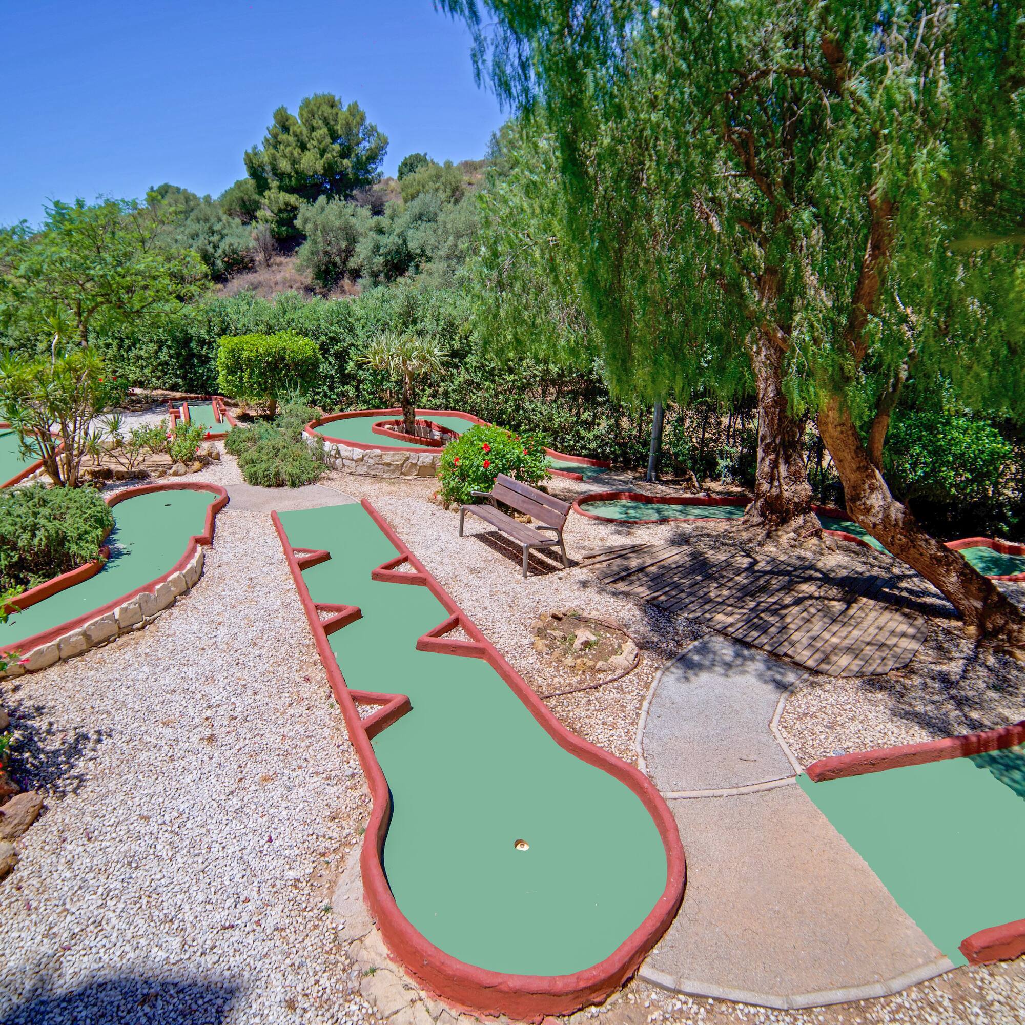a group of miniature golf course
