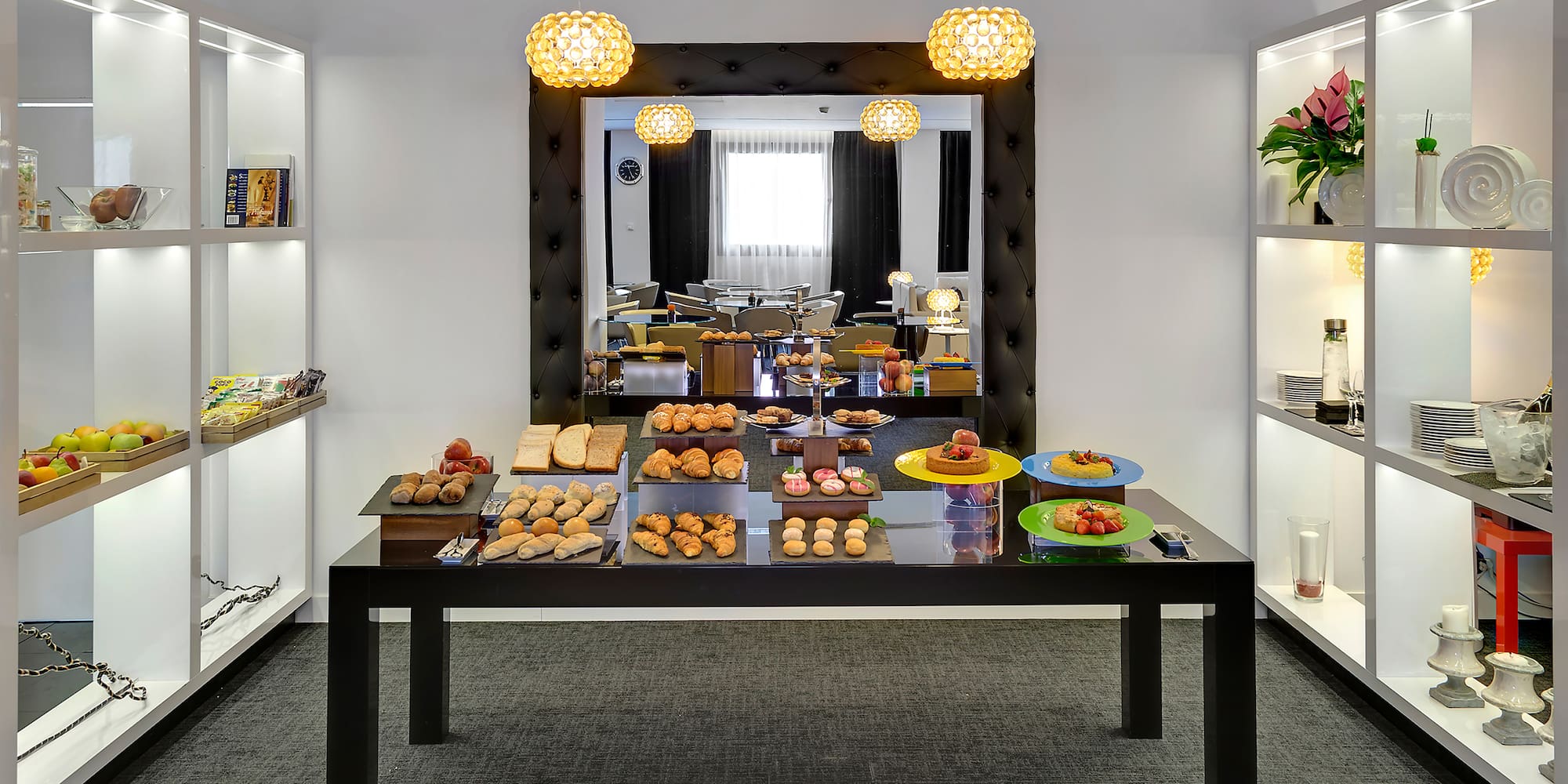 a table with food on it