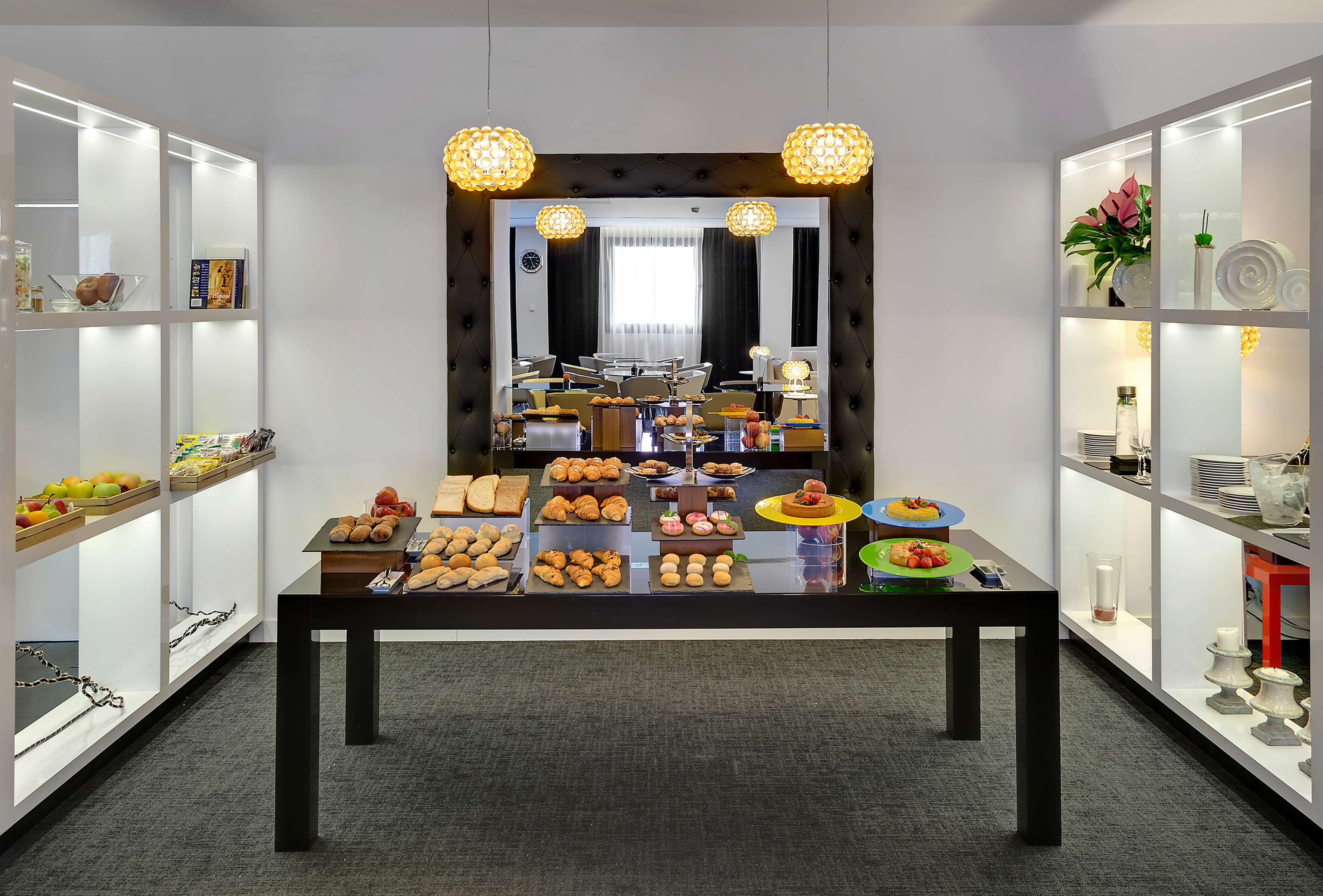 a table with food on it