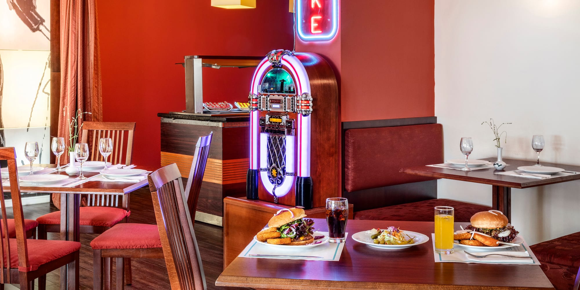 a table with food on it