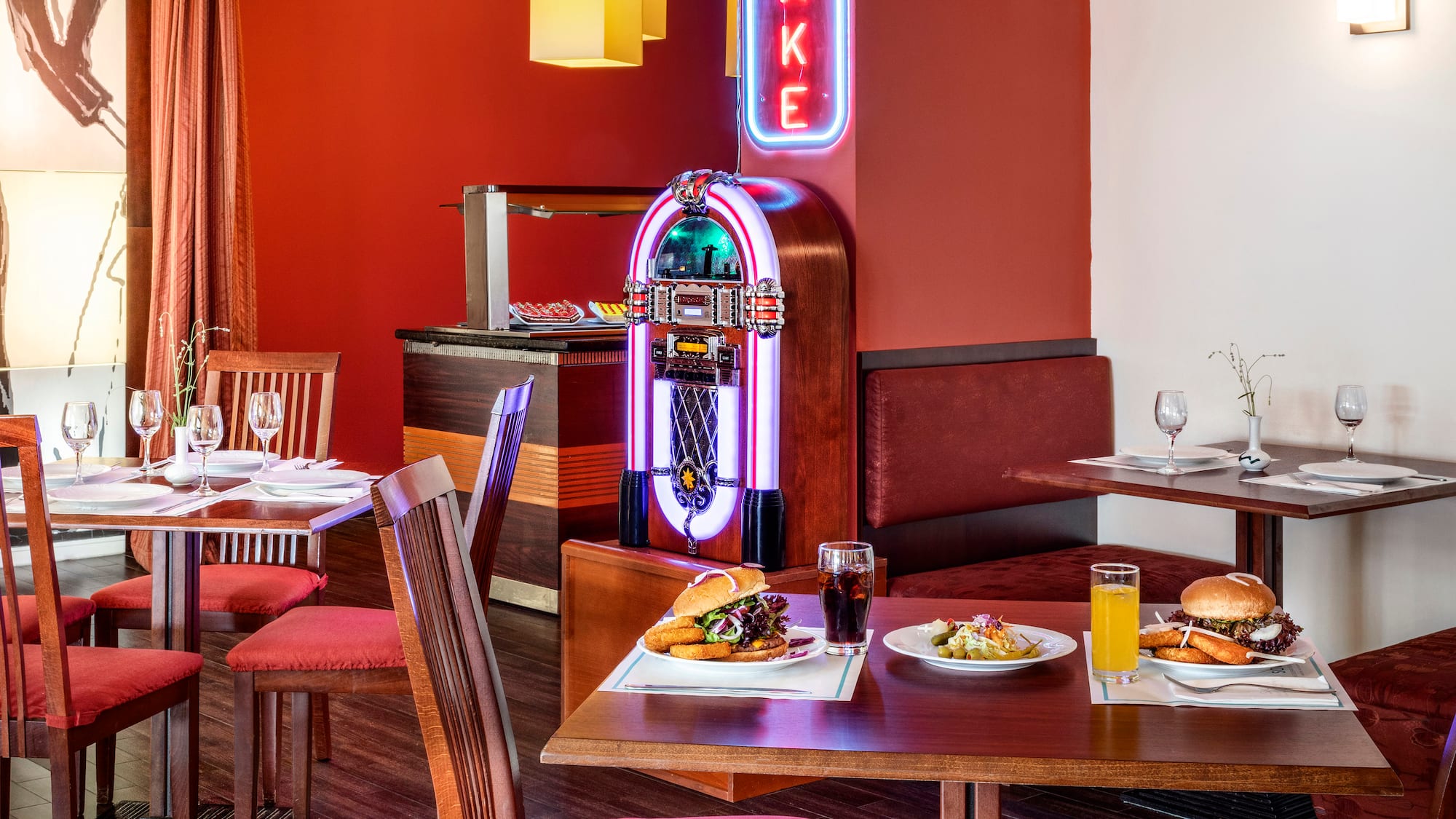 a table with food on it