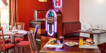 a table with food on it