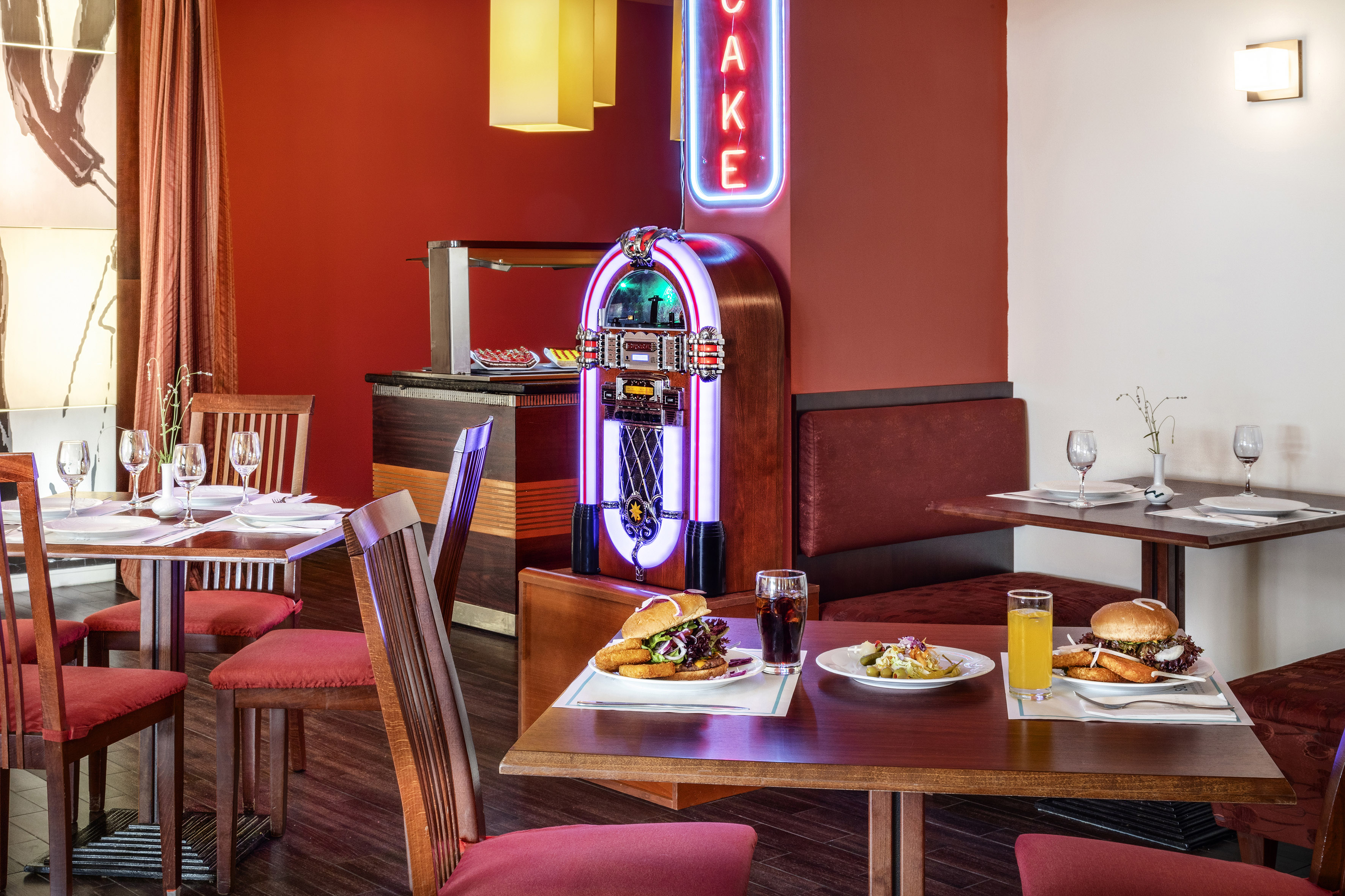 a table with food on it