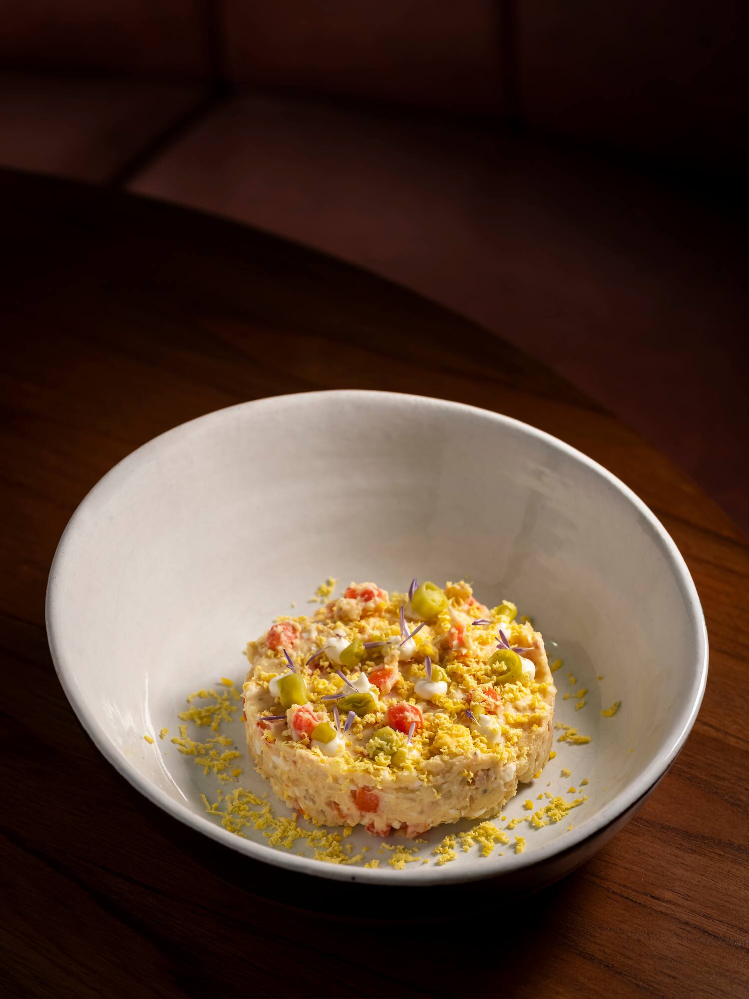 a bowl of food on a table