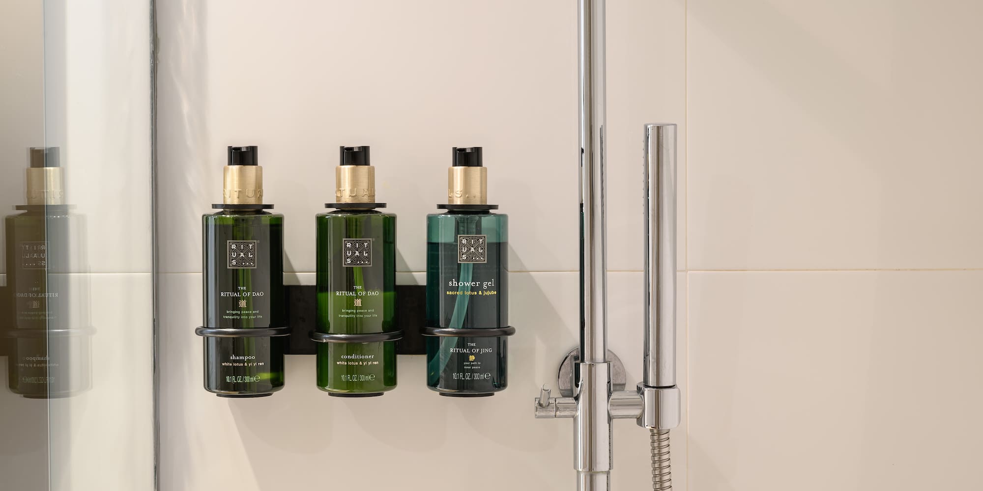 a group of bottles on a wall