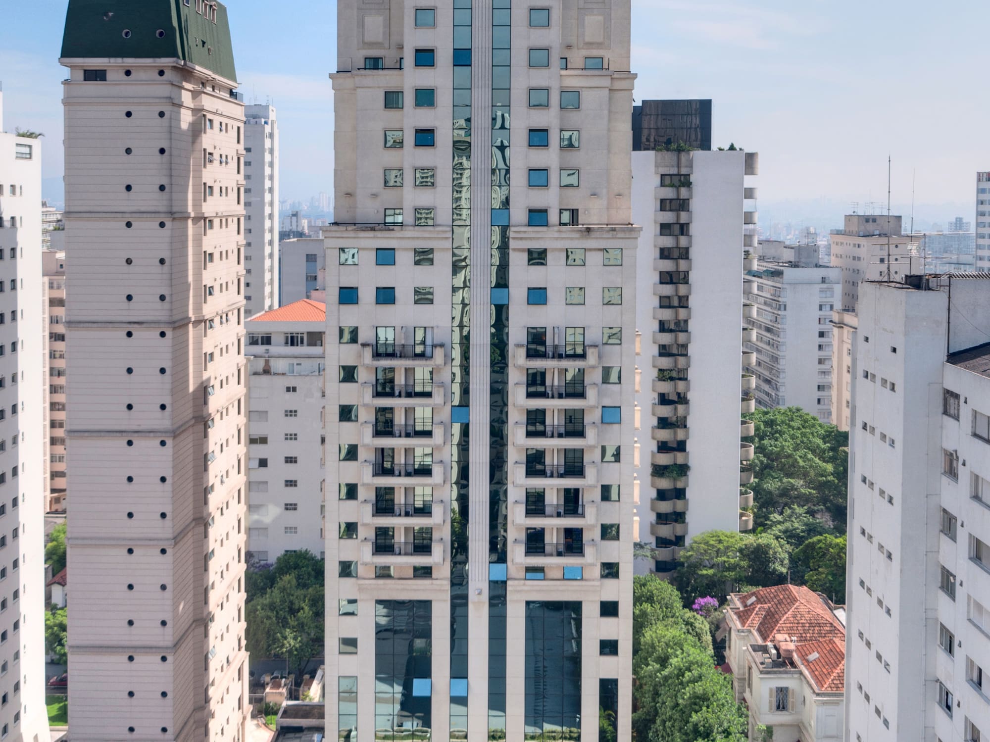 a tall building with many windows