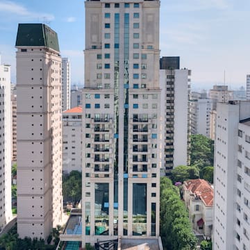 a tall building with many windows