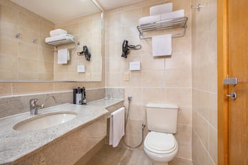 a bathroom with a sink and toilet