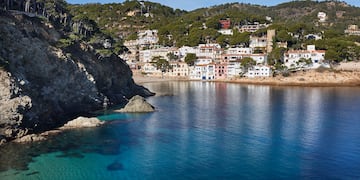 a body of water with buildings and trees