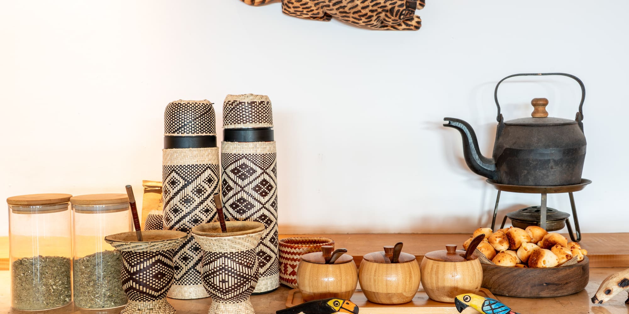 a table with various objects on it
