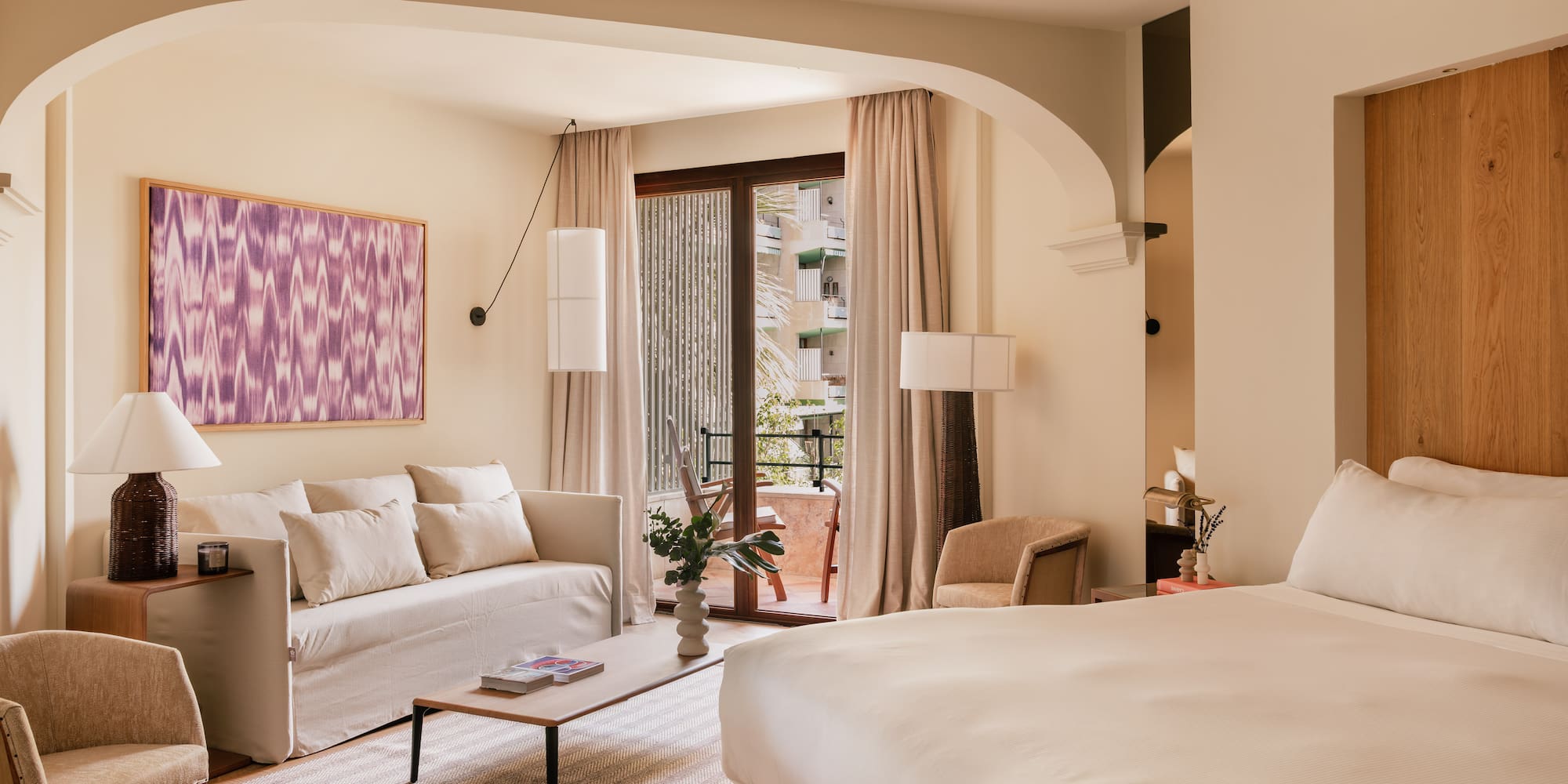 a room with a bed and a couch