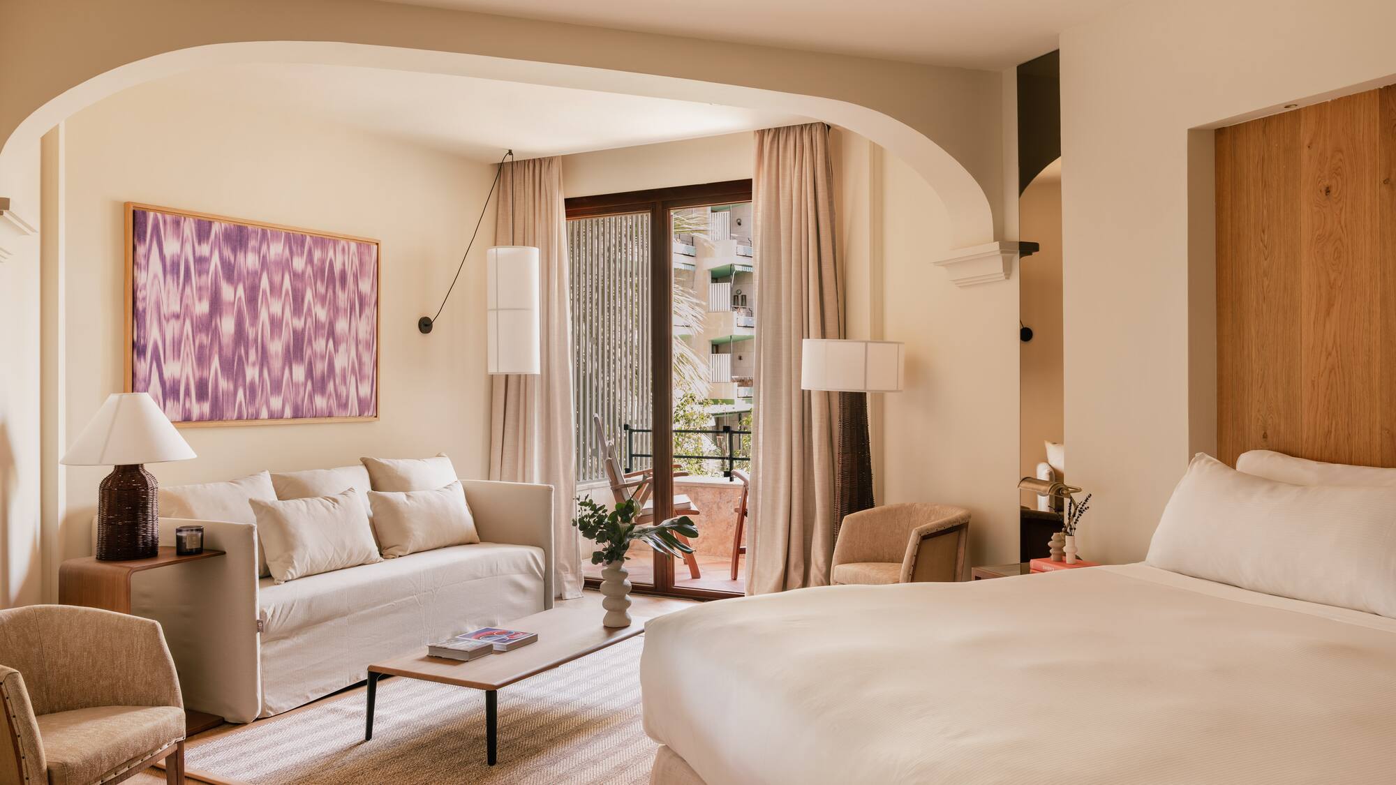 a room with a bed and a couch