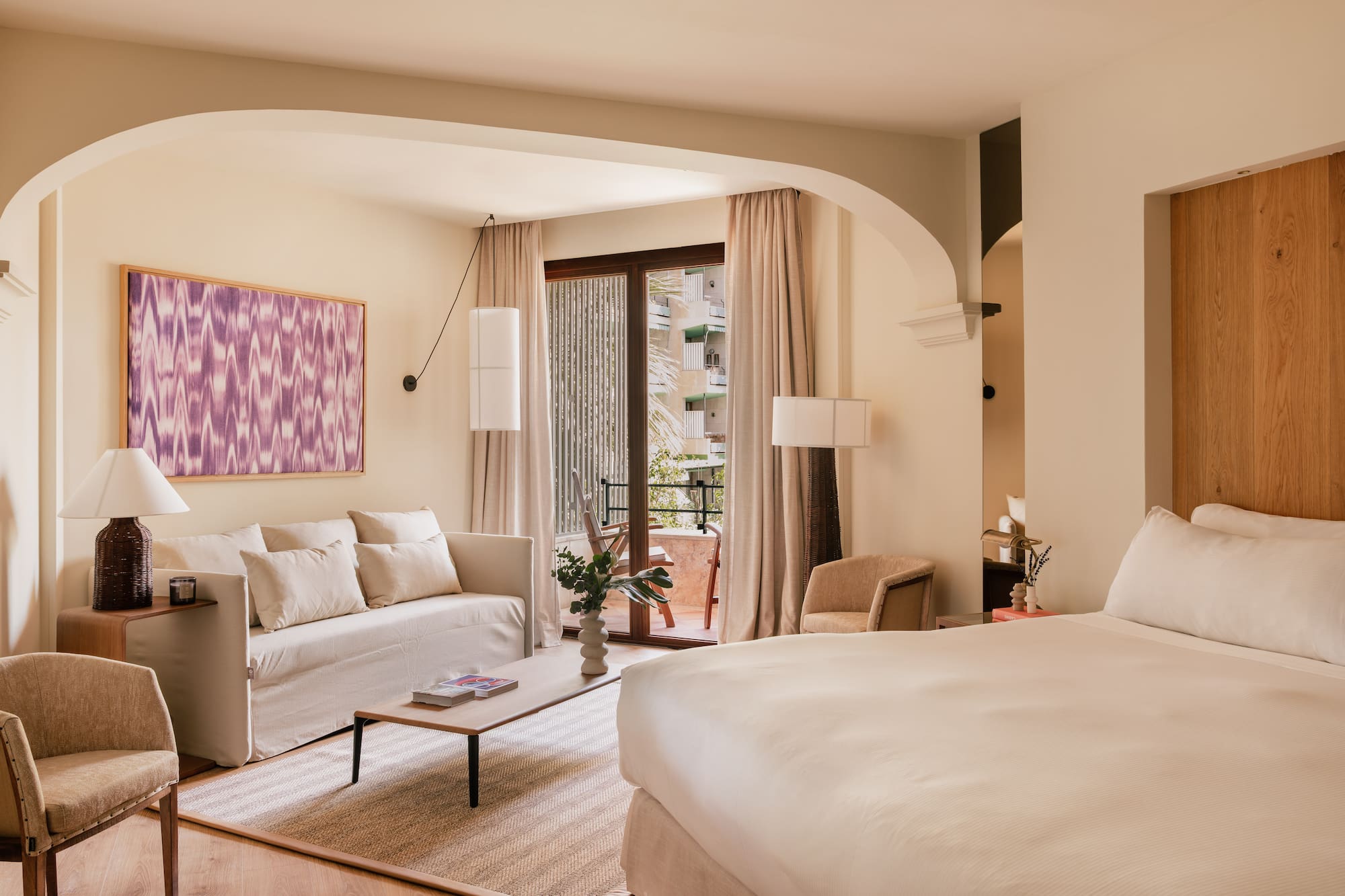 a room with a bed and a couch