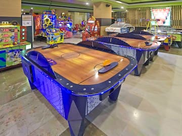 a game room with arcade games