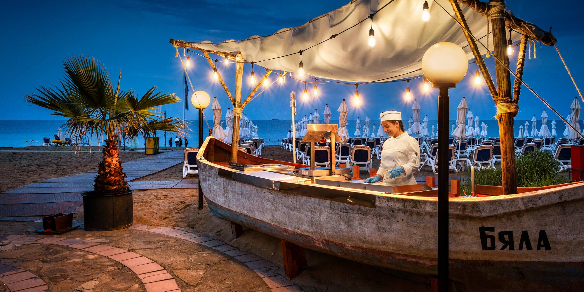 a man standing at a bar