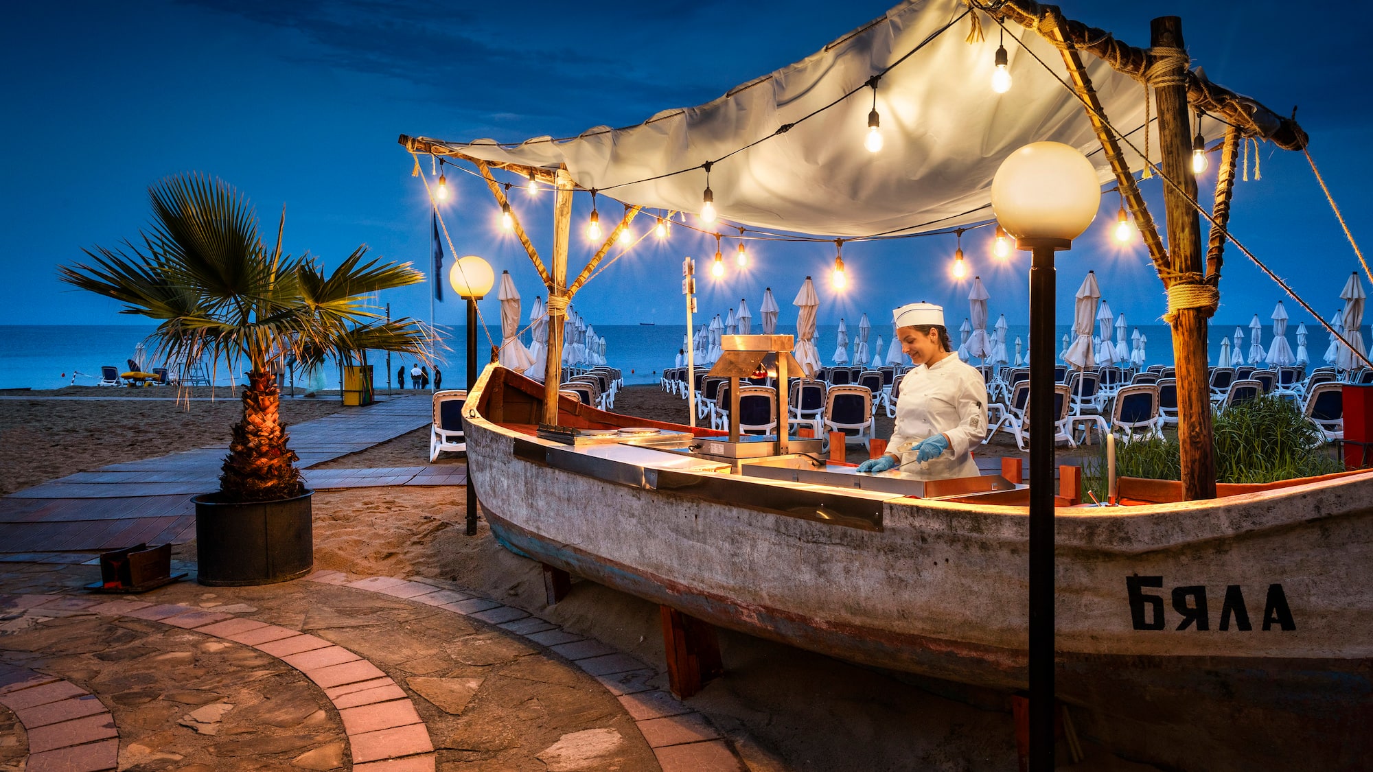 a man standing at a bar