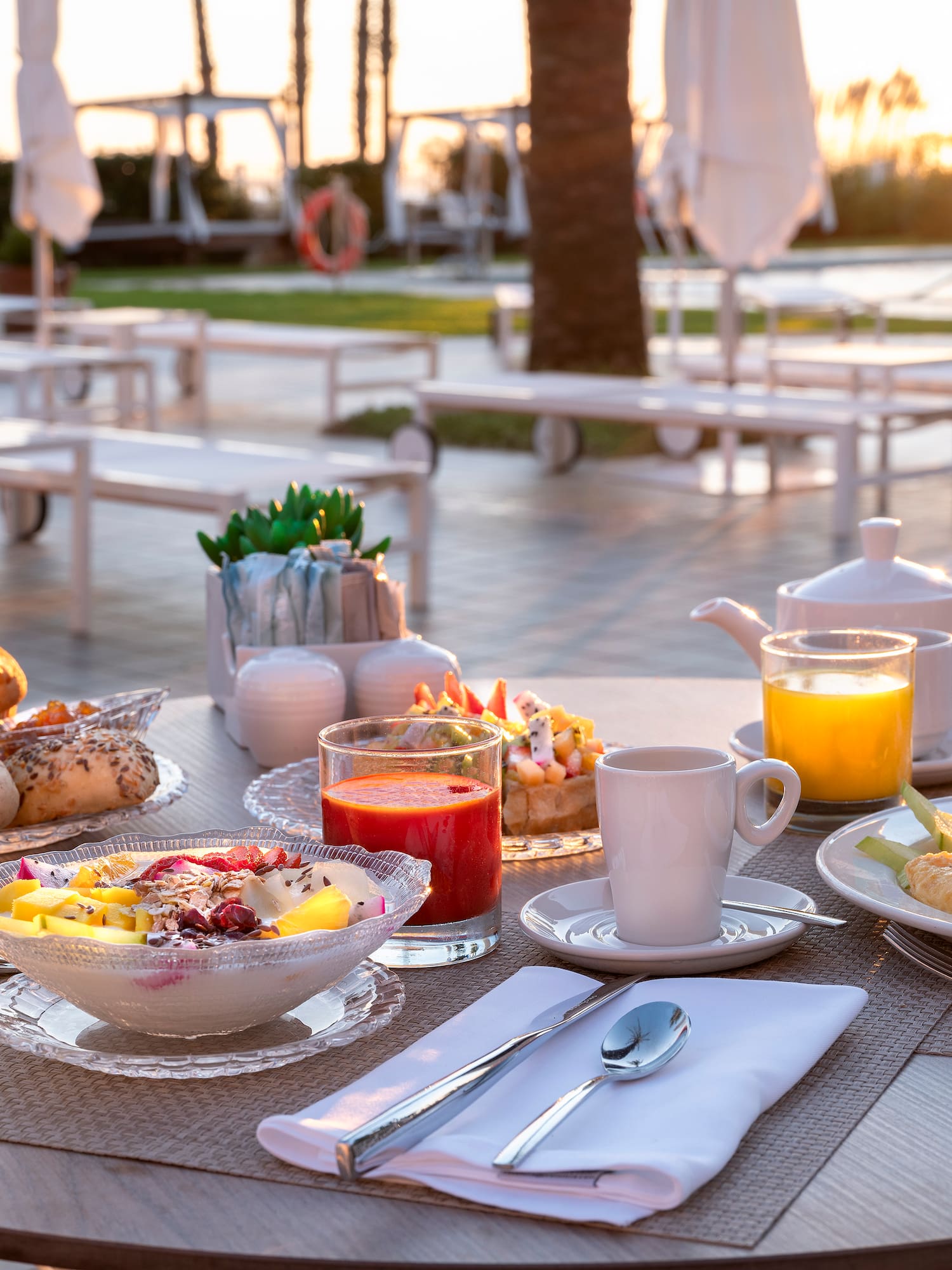 a table with food on it