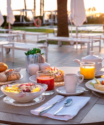 a table with food on it