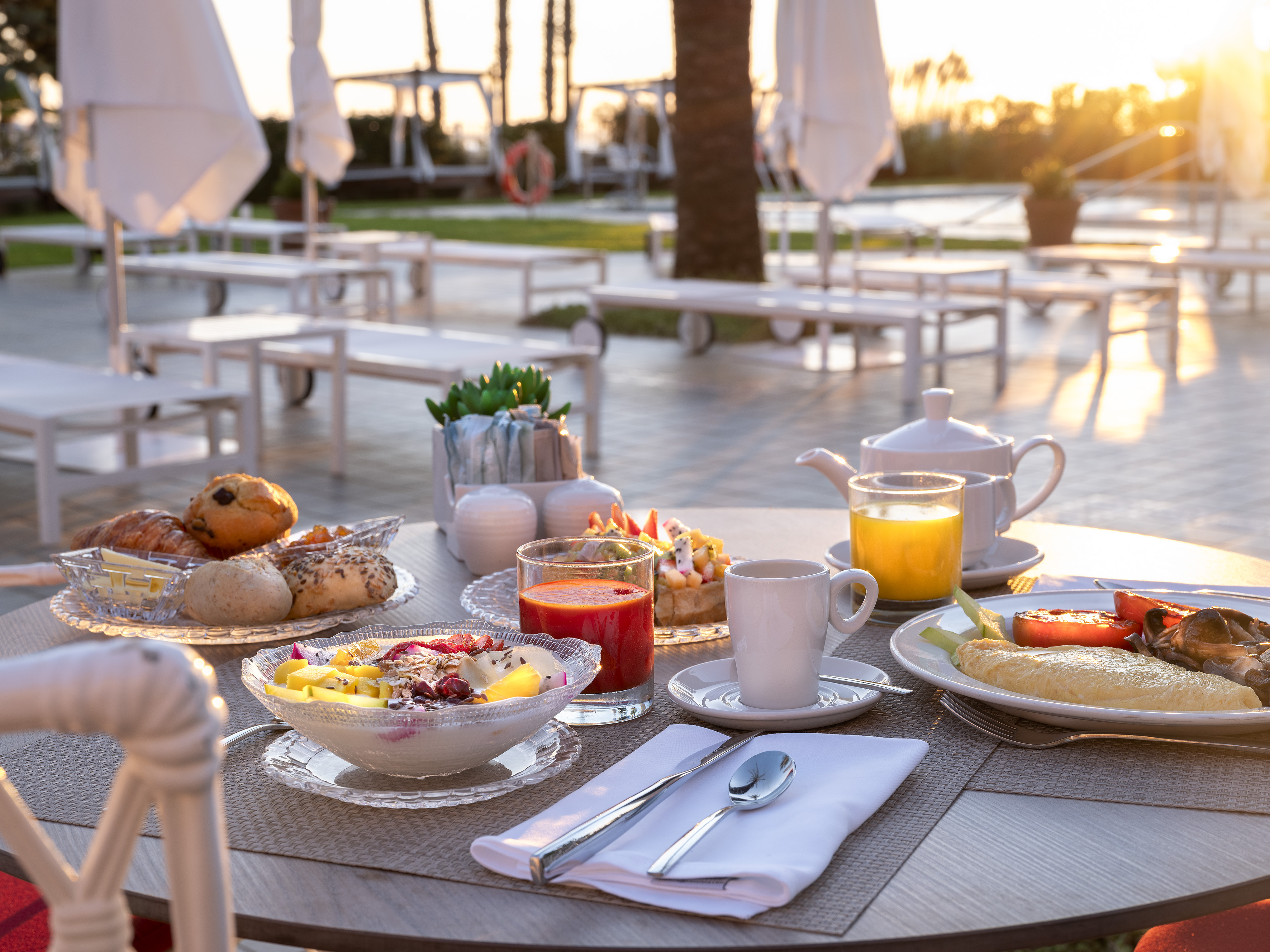 a table with food on it