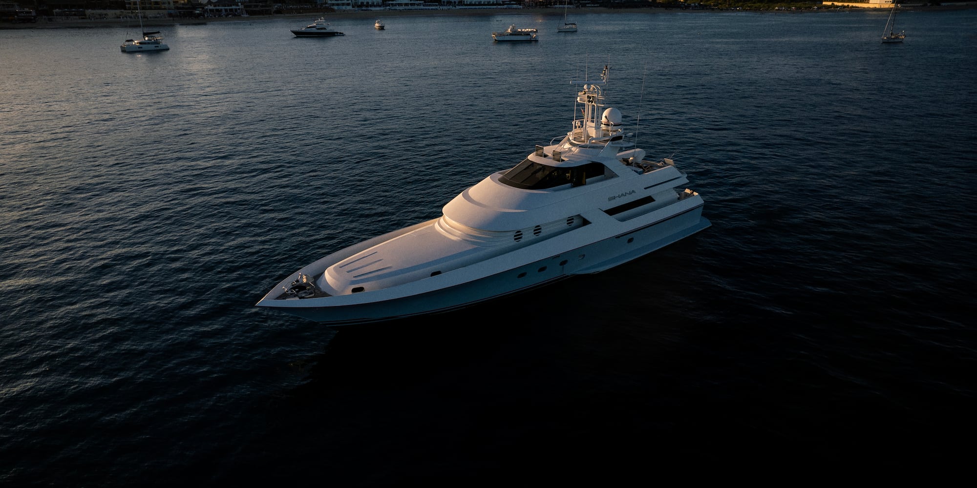 a large white boat in the water