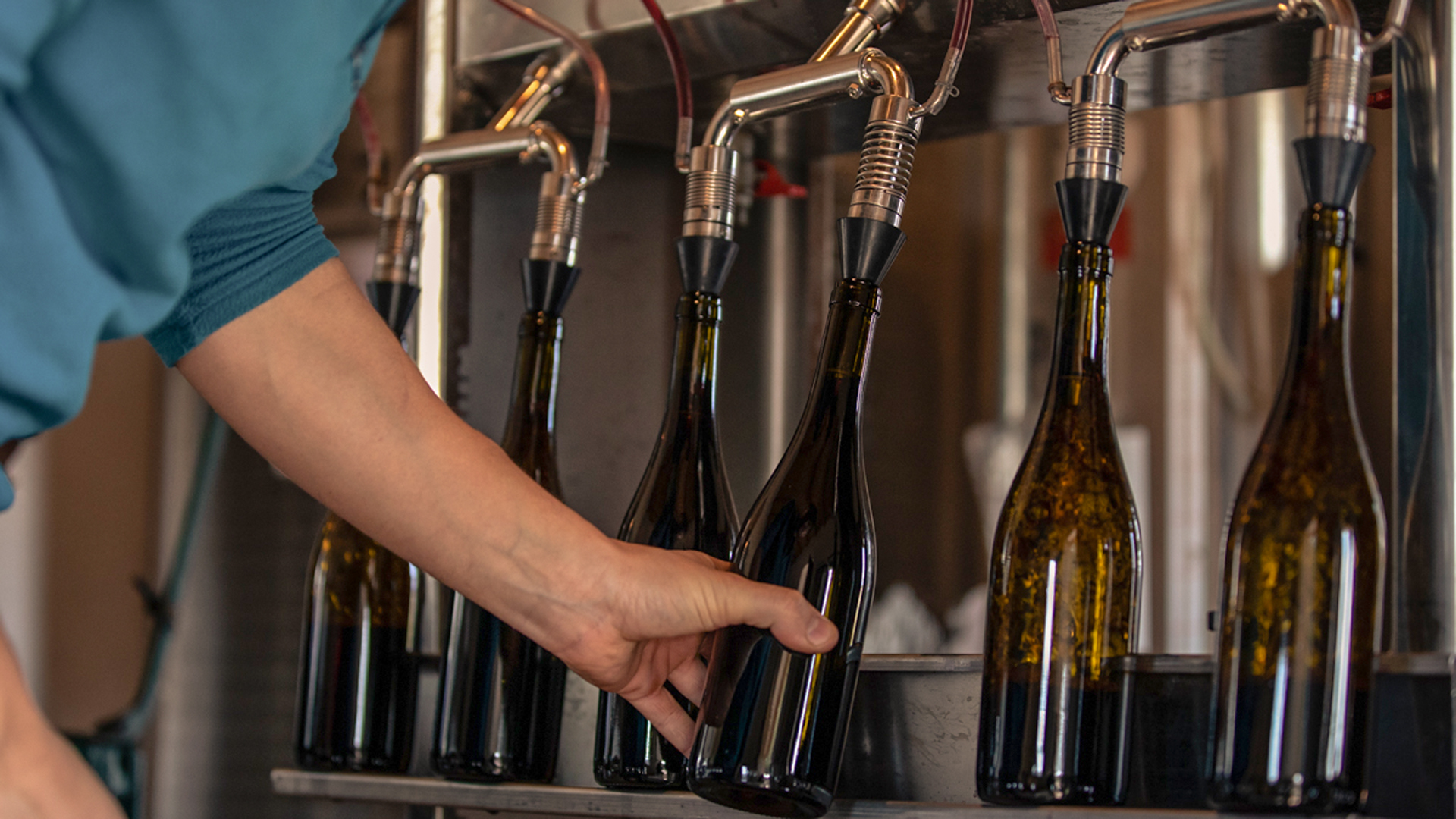 a person holding a bottle