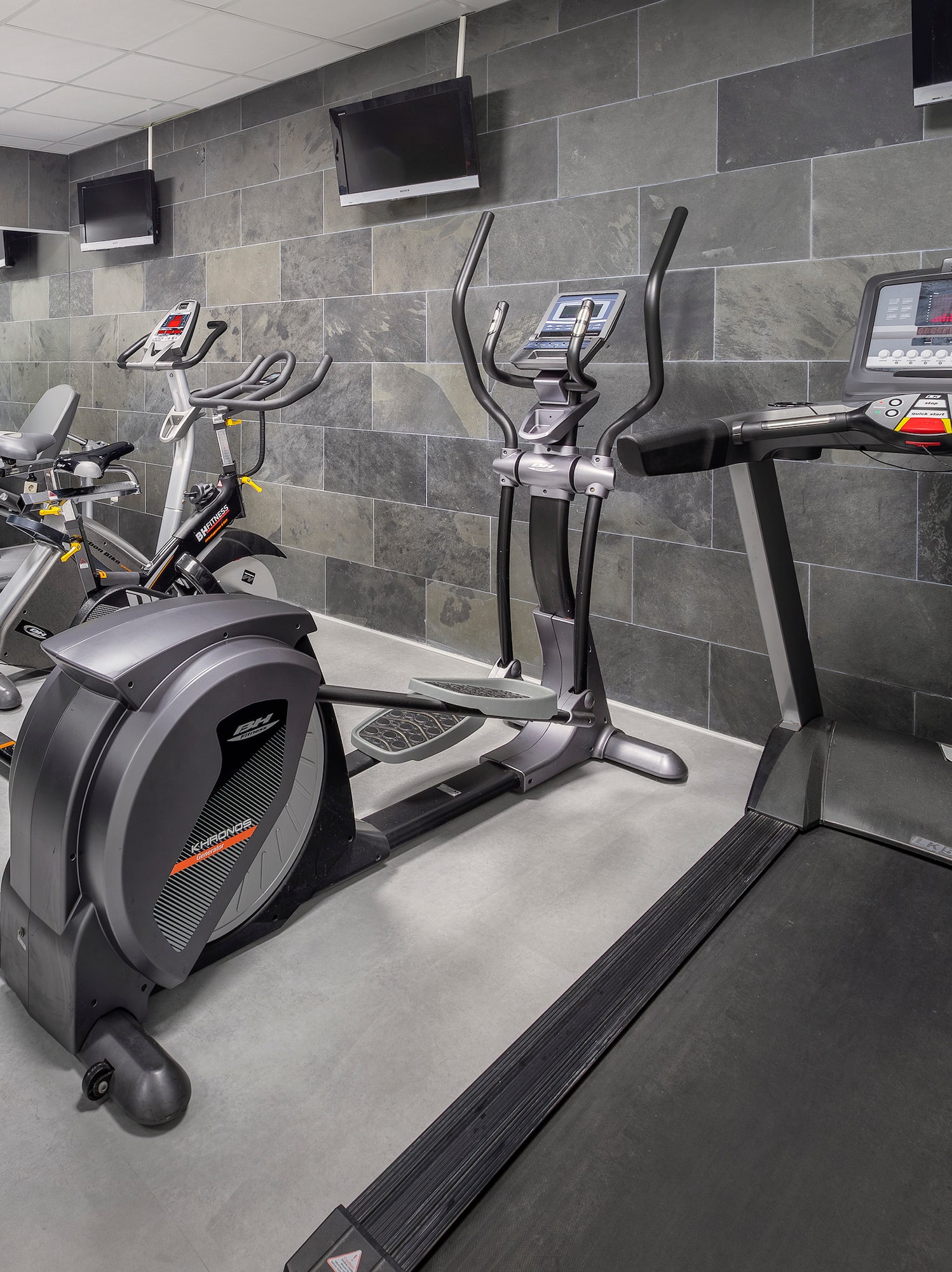 a room with exercise machines