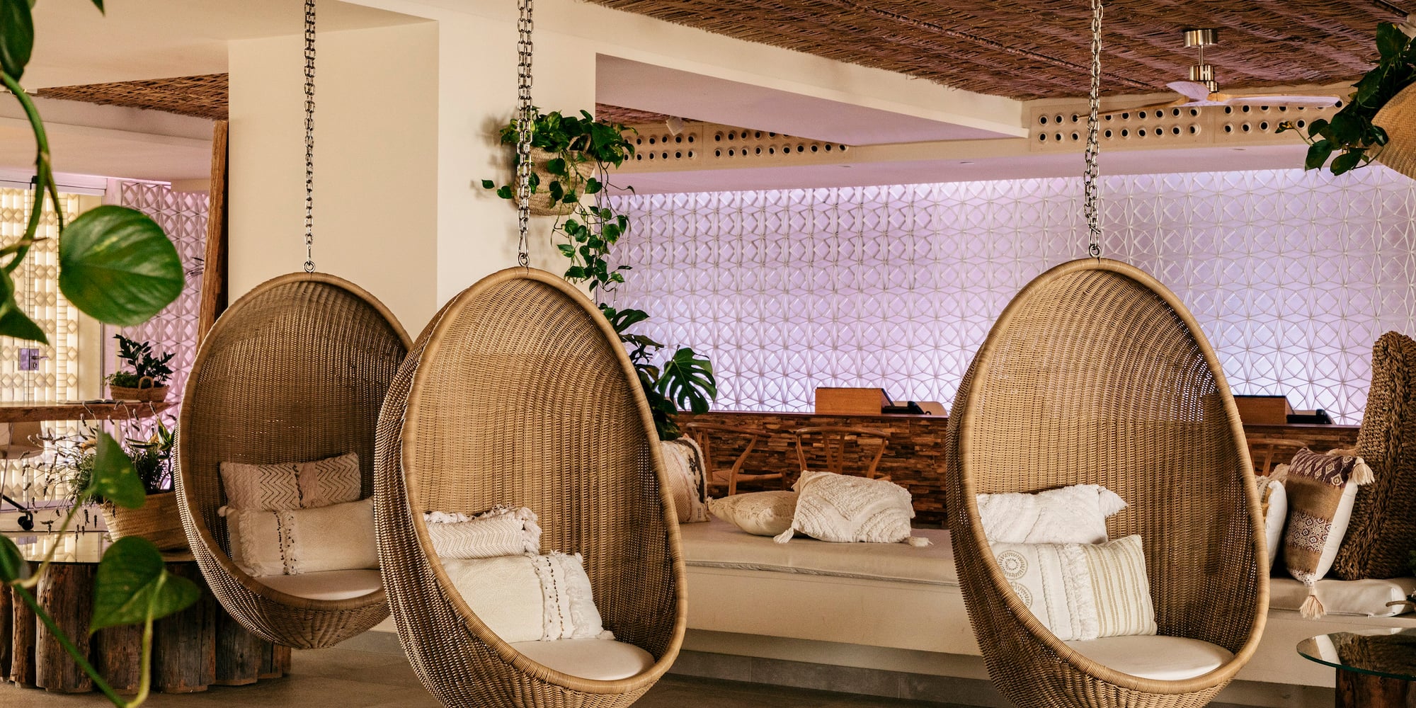 a group of chairs in a room