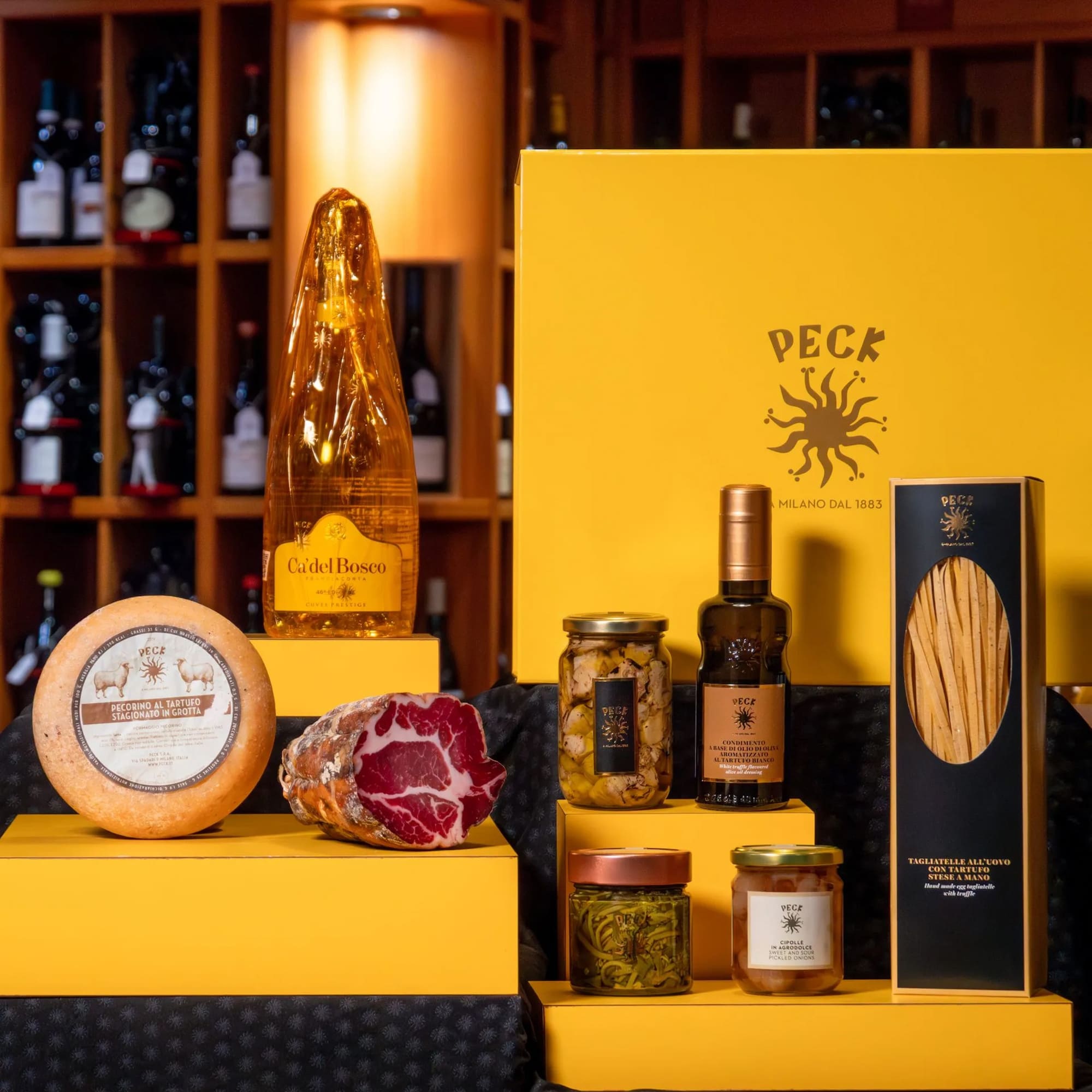 a group of food on display