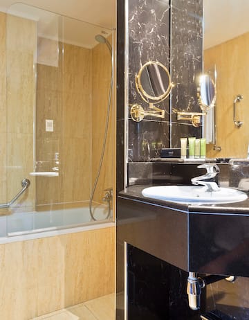 a bathroom with a sink and a bathtub