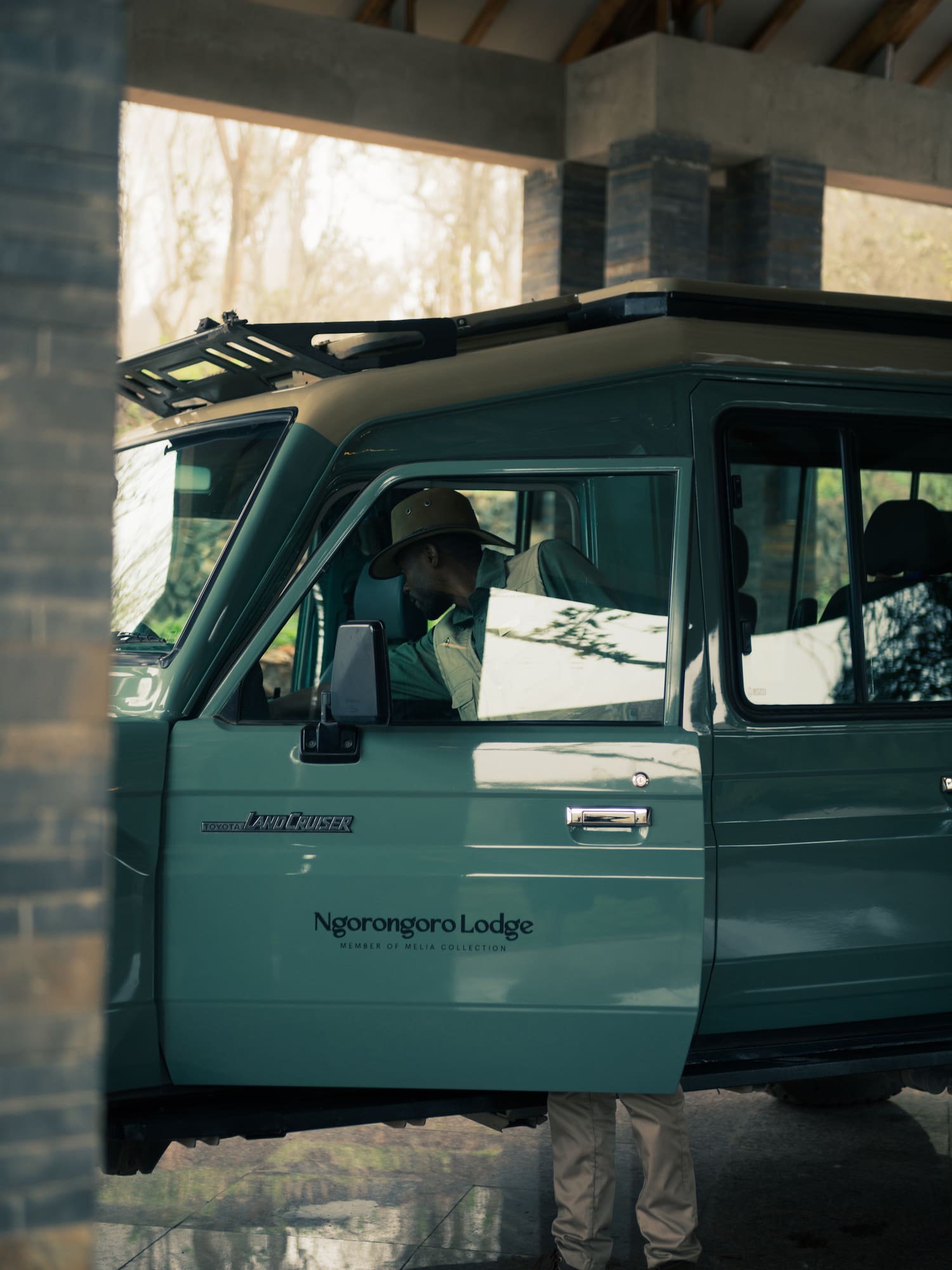 a man sitting in a car