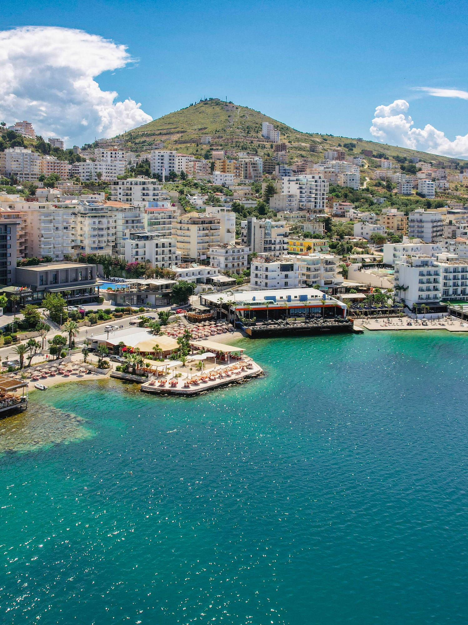 a city next to a body of water