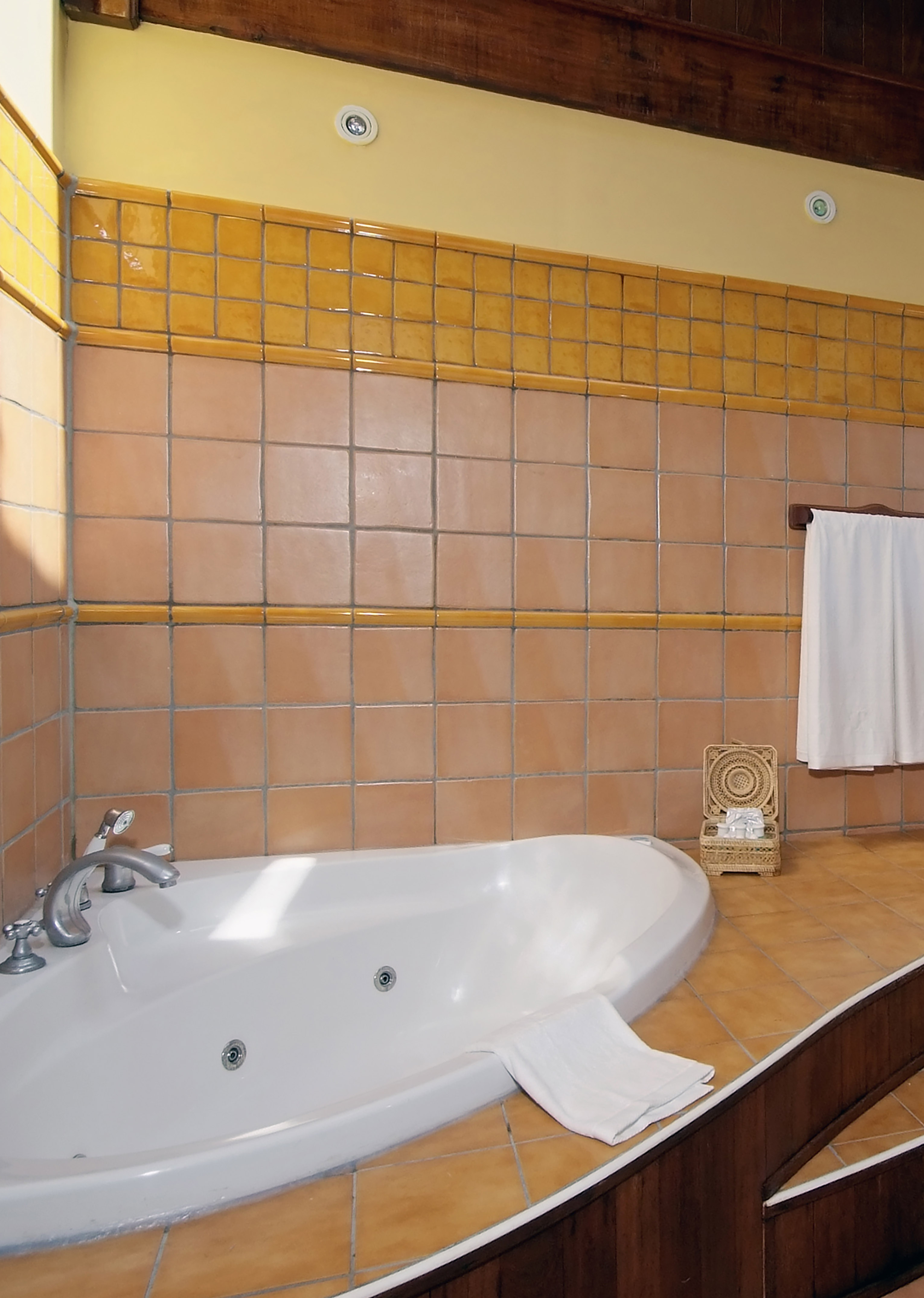 a bathtub in a bathroom