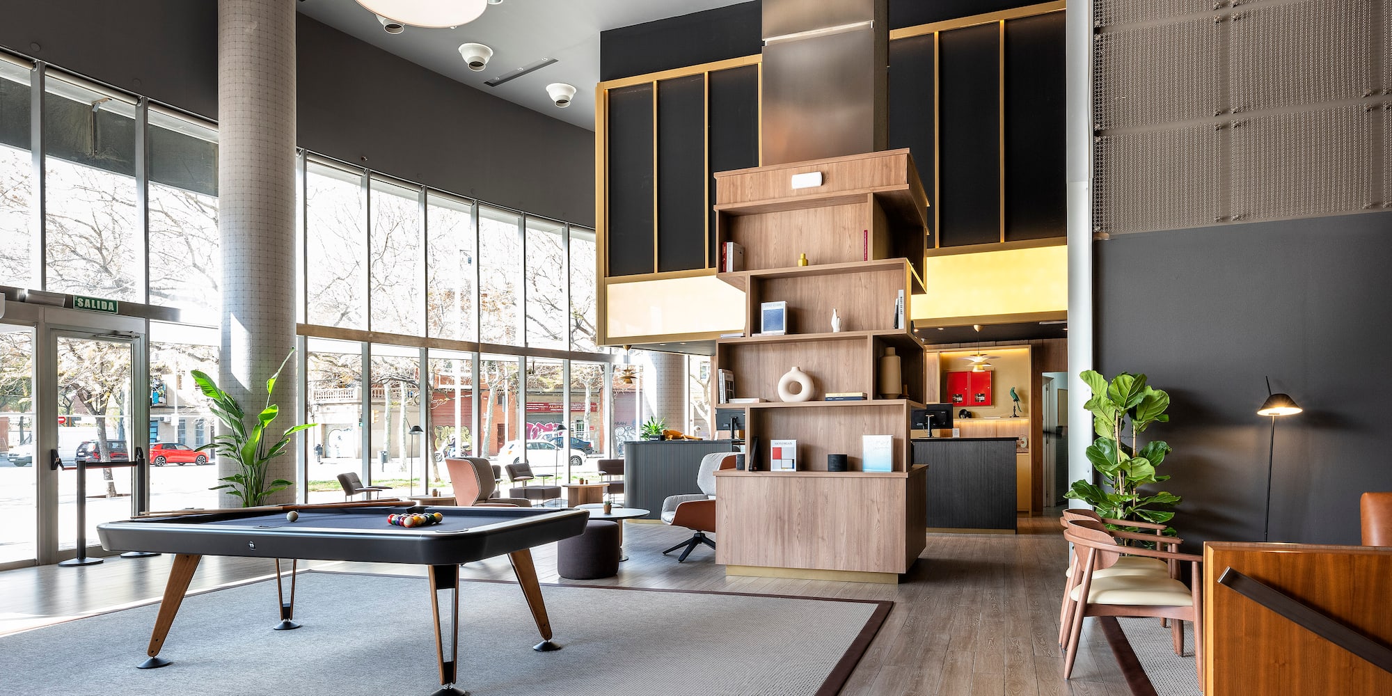 a pool table in a room