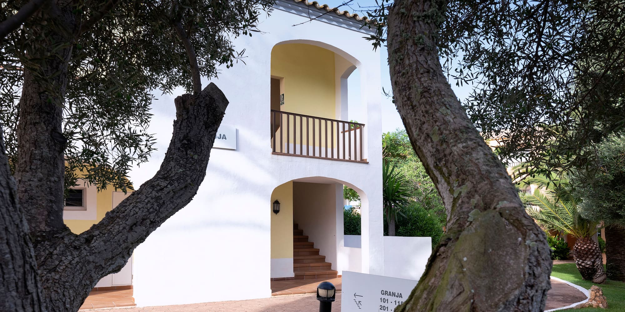 a tree next to a building