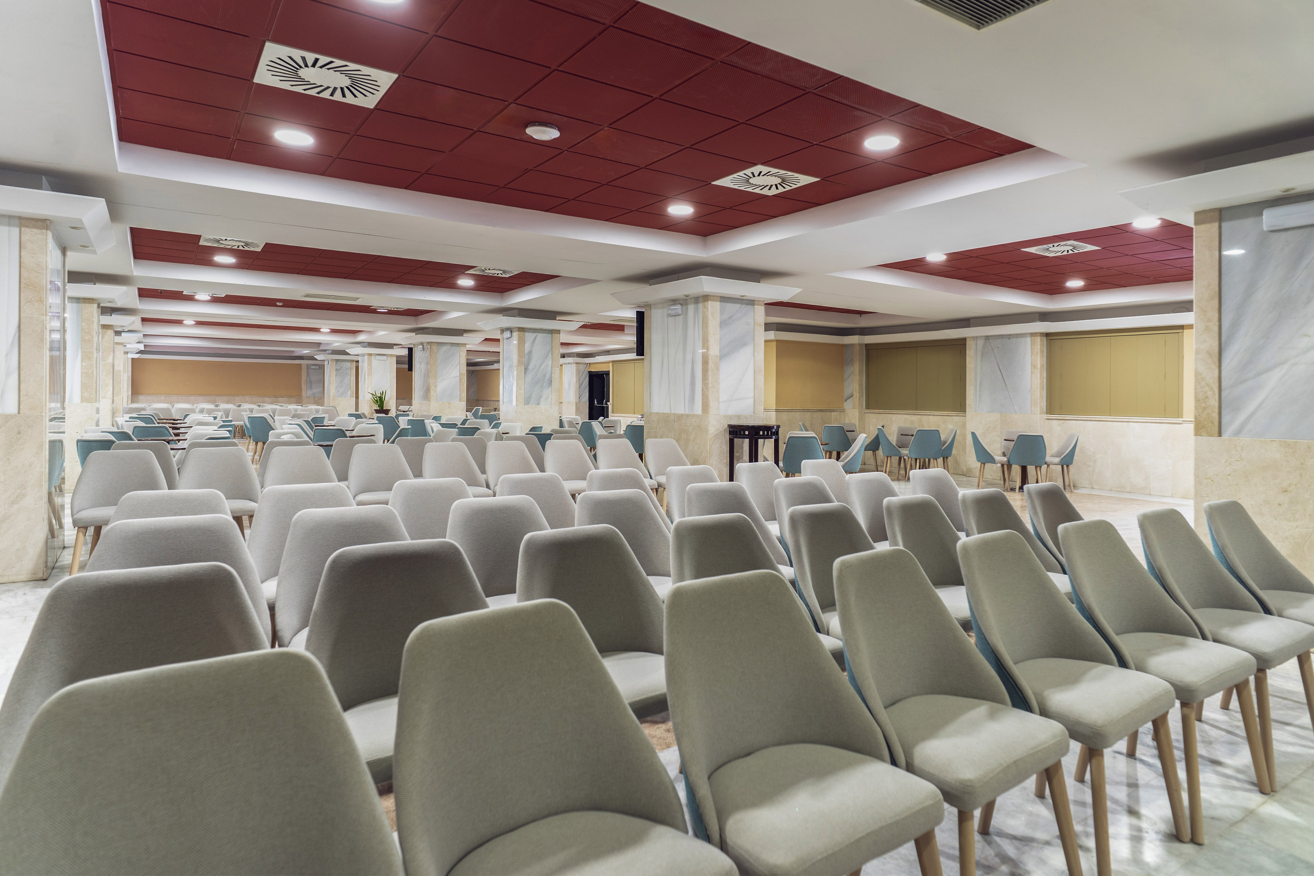 a room with many chairs