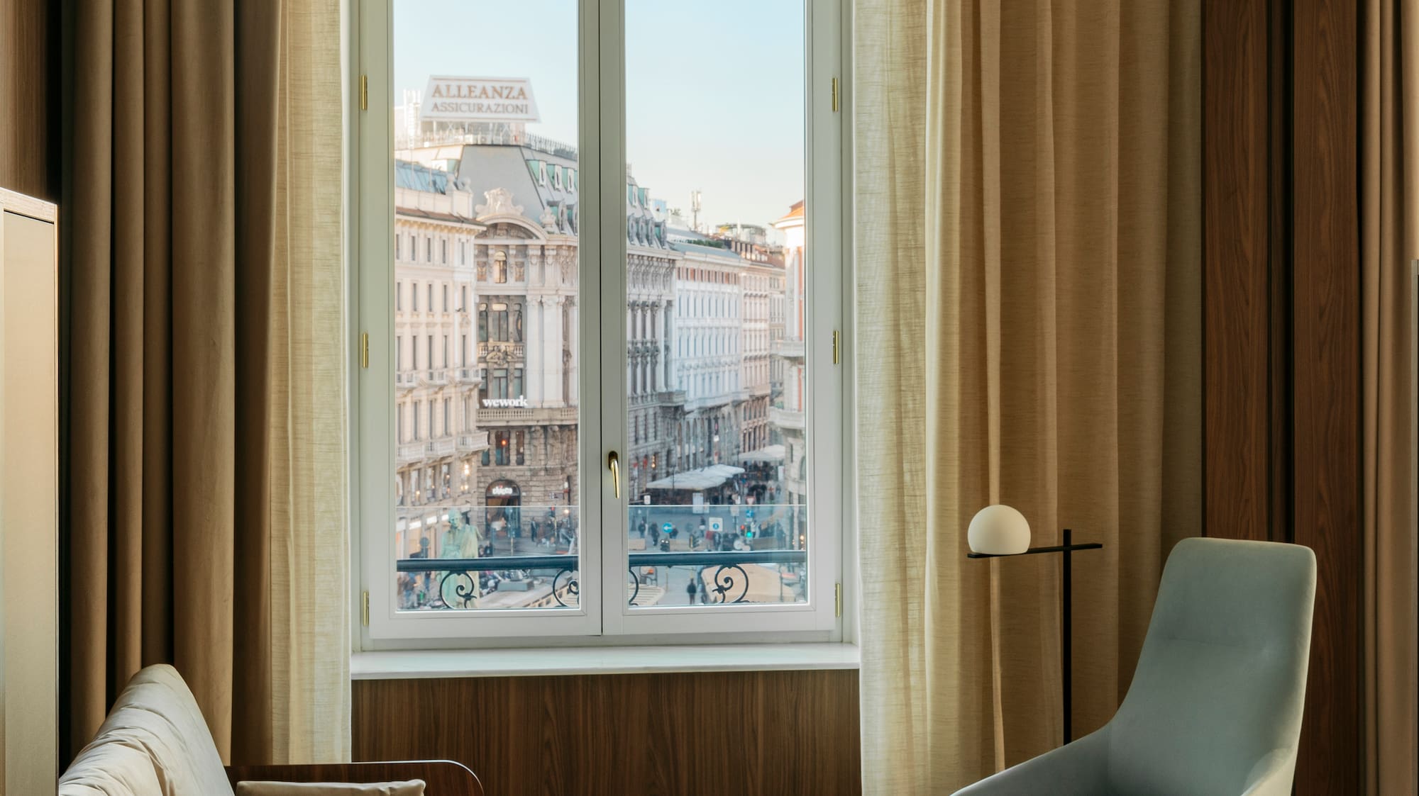 a living room with a couch and a window