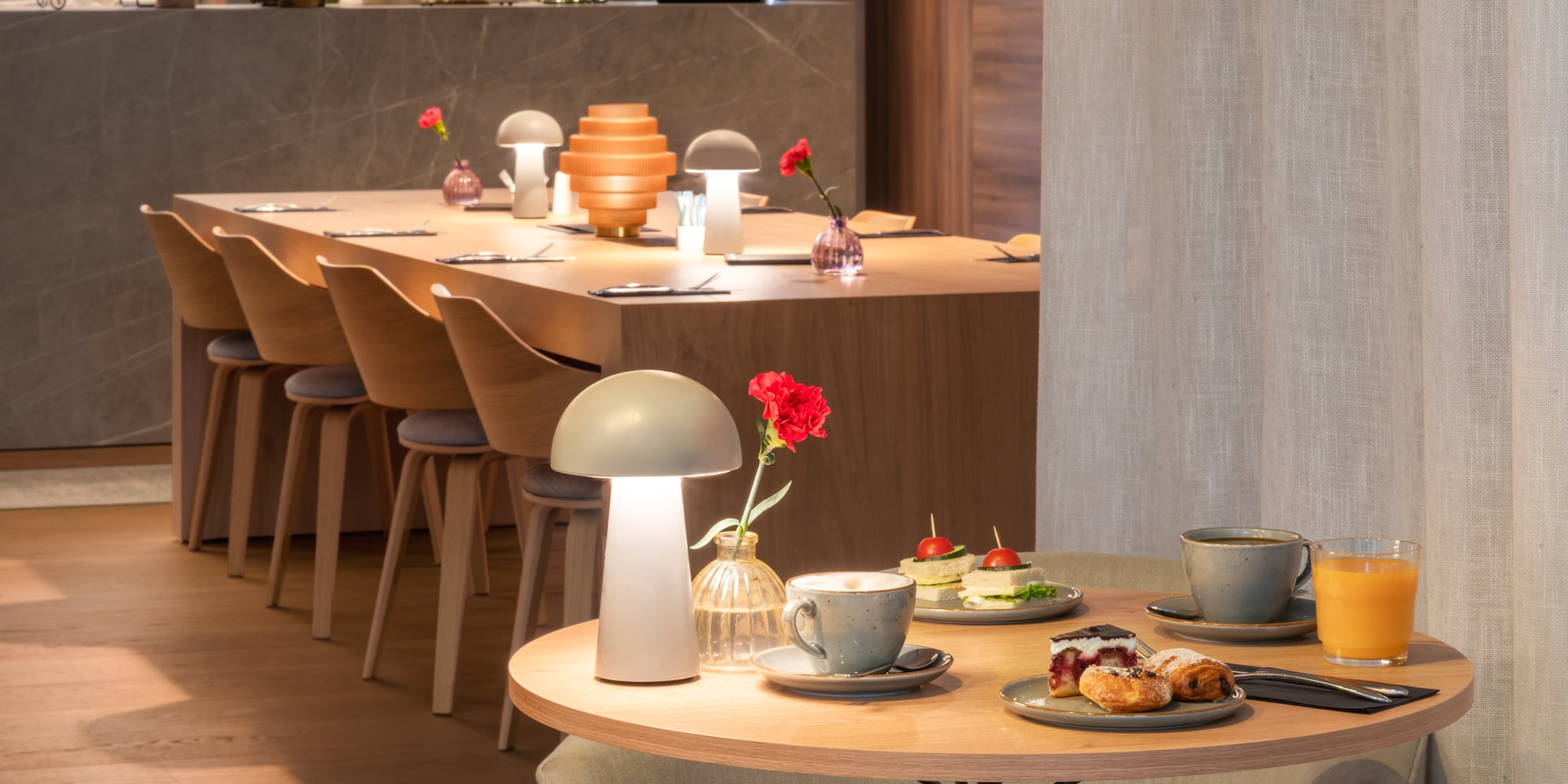 a table with food on it